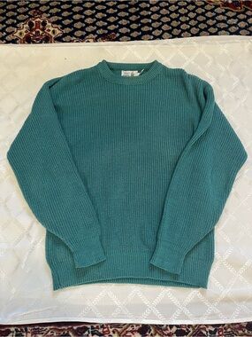 Men's Penn’s Landing Teal Crewneck Ribbed Sweater